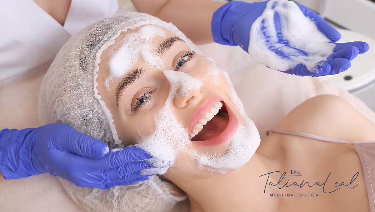 Professional deep facial cleansing procedure
