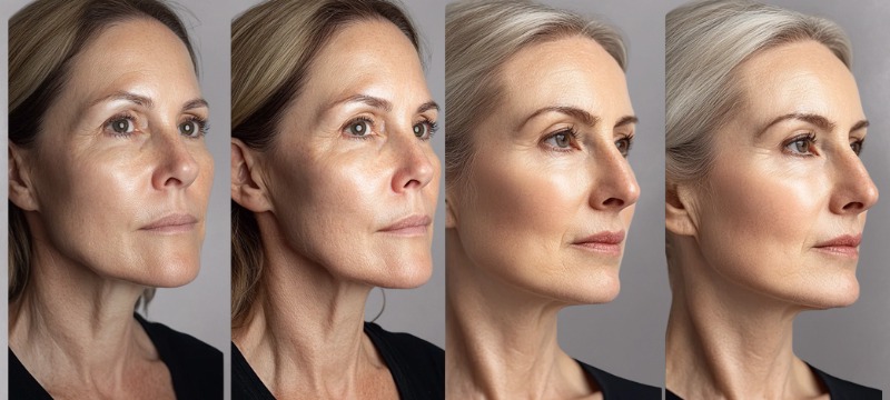 Sculptra facial before and after with improved volume, firmness, and texture