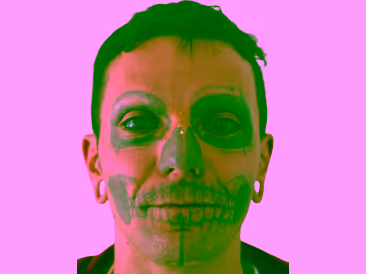  Antes del Eliminación de tatuaje facial con diseño de máscara 